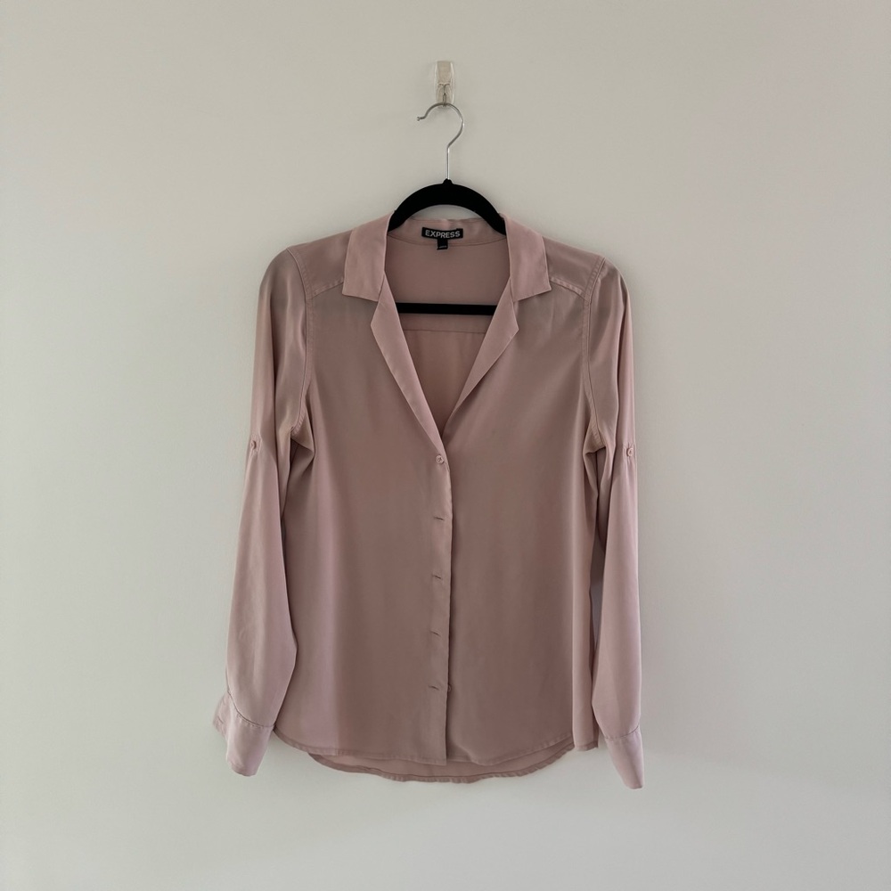 Express Flowy Button Down Blouse
